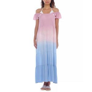 Raviya Ombre Maxi Coverup Dress Mauve Ombre Small nwt
